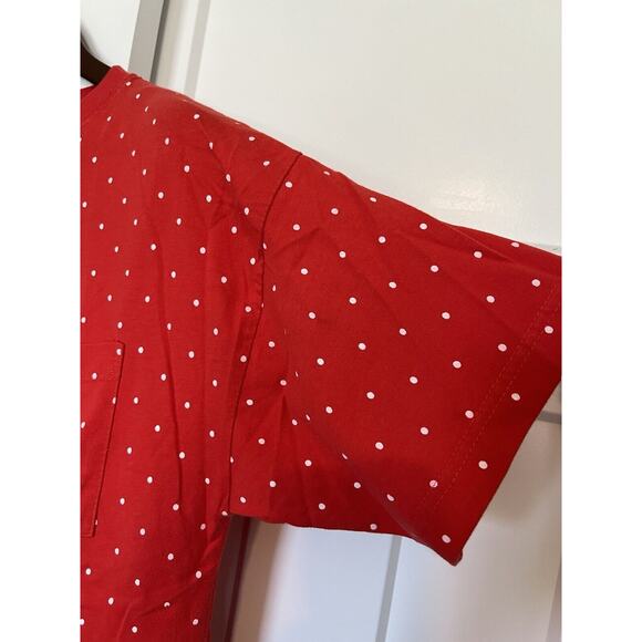 Vintage Lindsey Blake Shirt Red Polka Dot Size Large - Picture 4 of 8